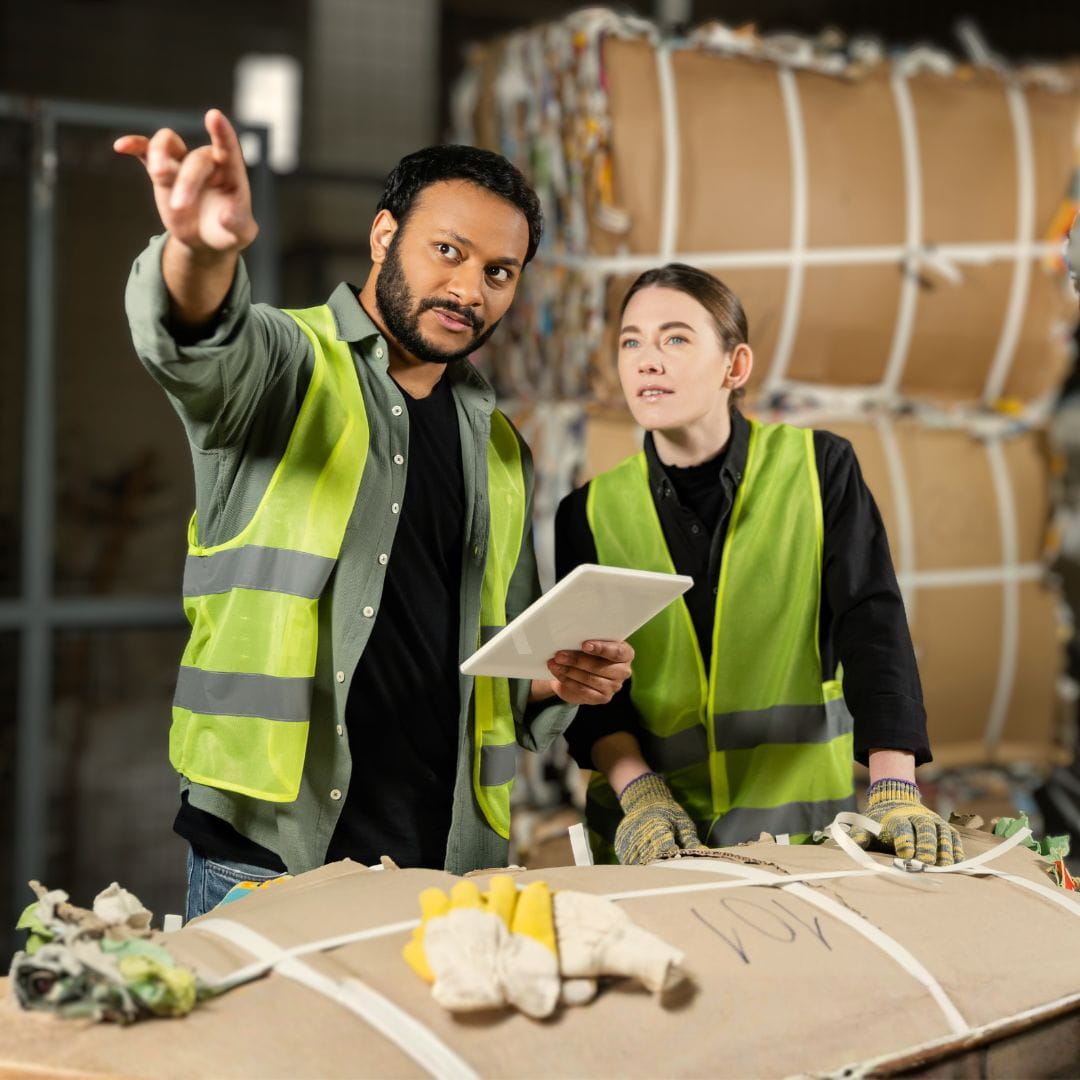 Logistics coordinators managing the loading of humanitarian aid supplies onto a charter cargo aircraft.